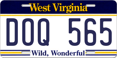 WV license plate DOQ565