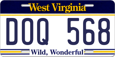 WV license plate DOQ568