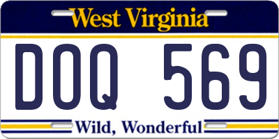 WV license plate DOQ569