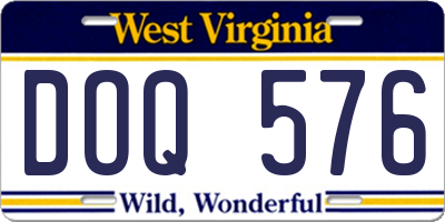 WV license plate DOQ576
