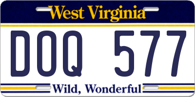 WV license plate DOQ577