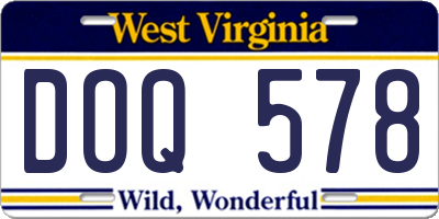 WV license plate DOQ578