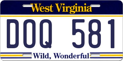 WV license plate DOQ581