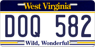 WV license plate DOQ582