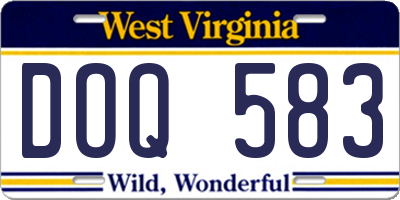 WV license plate DOQ583