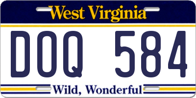 WV license plate DOQ584