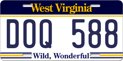 WV license plate DOQ588