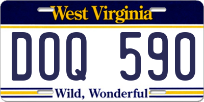 WV license plate DOQ590