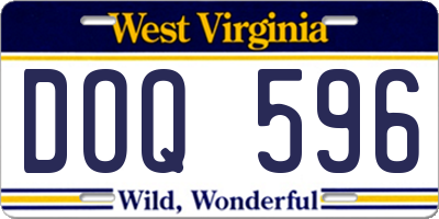 WV license plate DOQ596