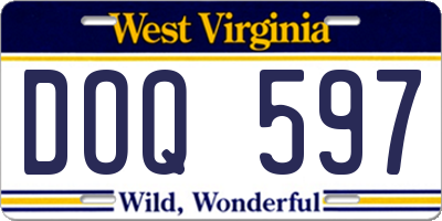 WV license plate DOQ597
