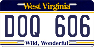 WV license plate DOQ606