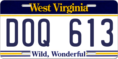 WV license plate DOQ613