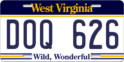 WV license plate DOQ626