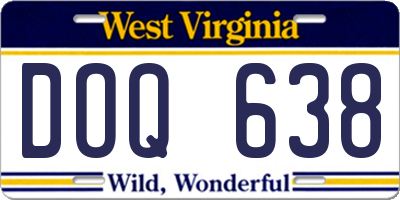 WV license plate DOQ638