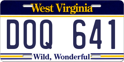 WV license plate DOQ641