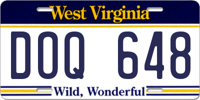 WV license plate DOQ648