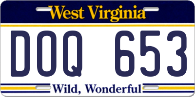 WV license plate DOQ653