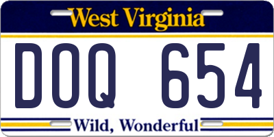 WV license plate DOQ654