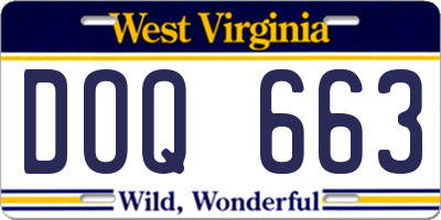 WV license plate DOQ663