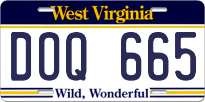 WV license plate DOQ665