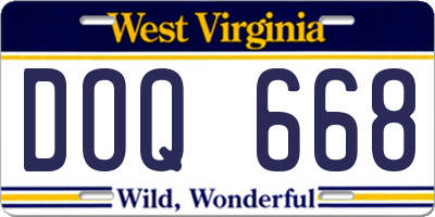 WV license plate DOQ668