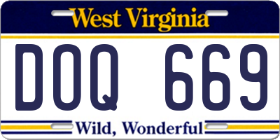 WV license plate DOQ669