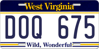 WV license plate DOQ675
