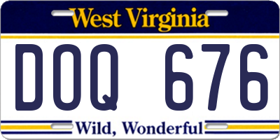 WV license plate DOQ676