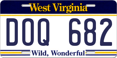 WV license plate DOQ682