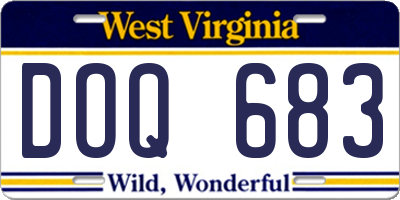 WV license plate DOQ683