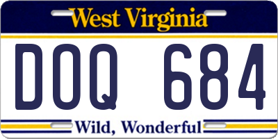 WV license plate DOQ684