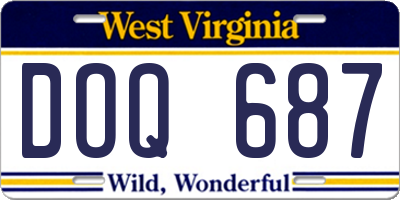 WV license plate DOQ687