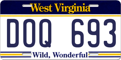WV license plate DOQ693