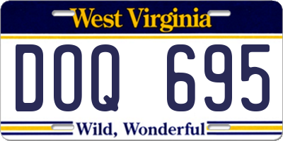 WV license plate DOQ695