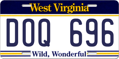 WV license plate DOQ696