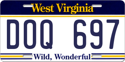 WV license plate DOQ697