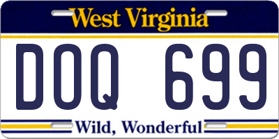 WV license plate DOQ699