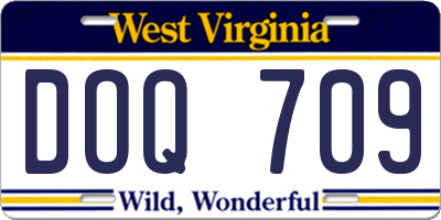 WV license plate DOQ709