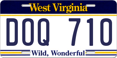 WV license plate DOQ710