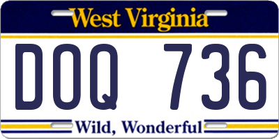 WV license plate DOQ736