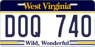 WV license plate DOQ740