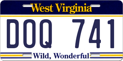 WV license plate DOQ741