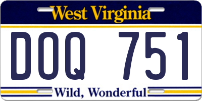 WV license plate DOQ751