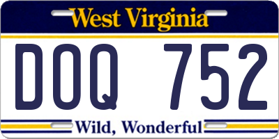 WV license plate DOQ752