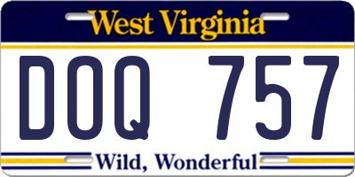 WV license plate DOQ757