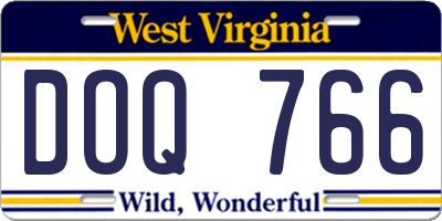 WV license plate DOQ766