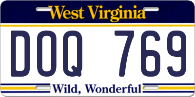WV license plate DOQ769