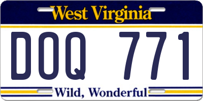 WV license plate DOQ771