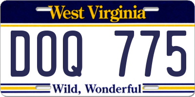 WV license plate DOQ775