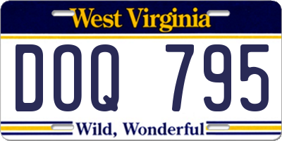 WV license plate DOQ795